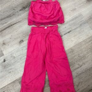 Abercrombie Kids pink linen pant set